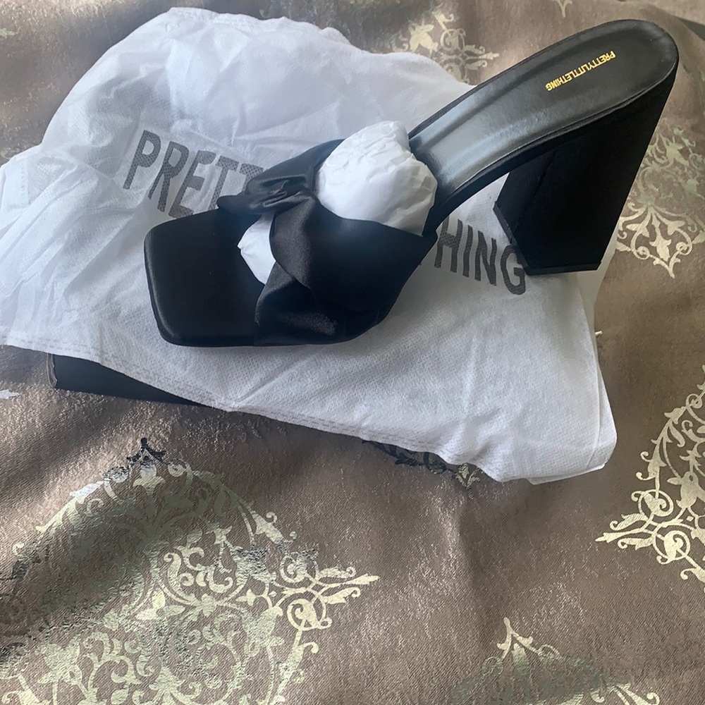Black Satin Mule.